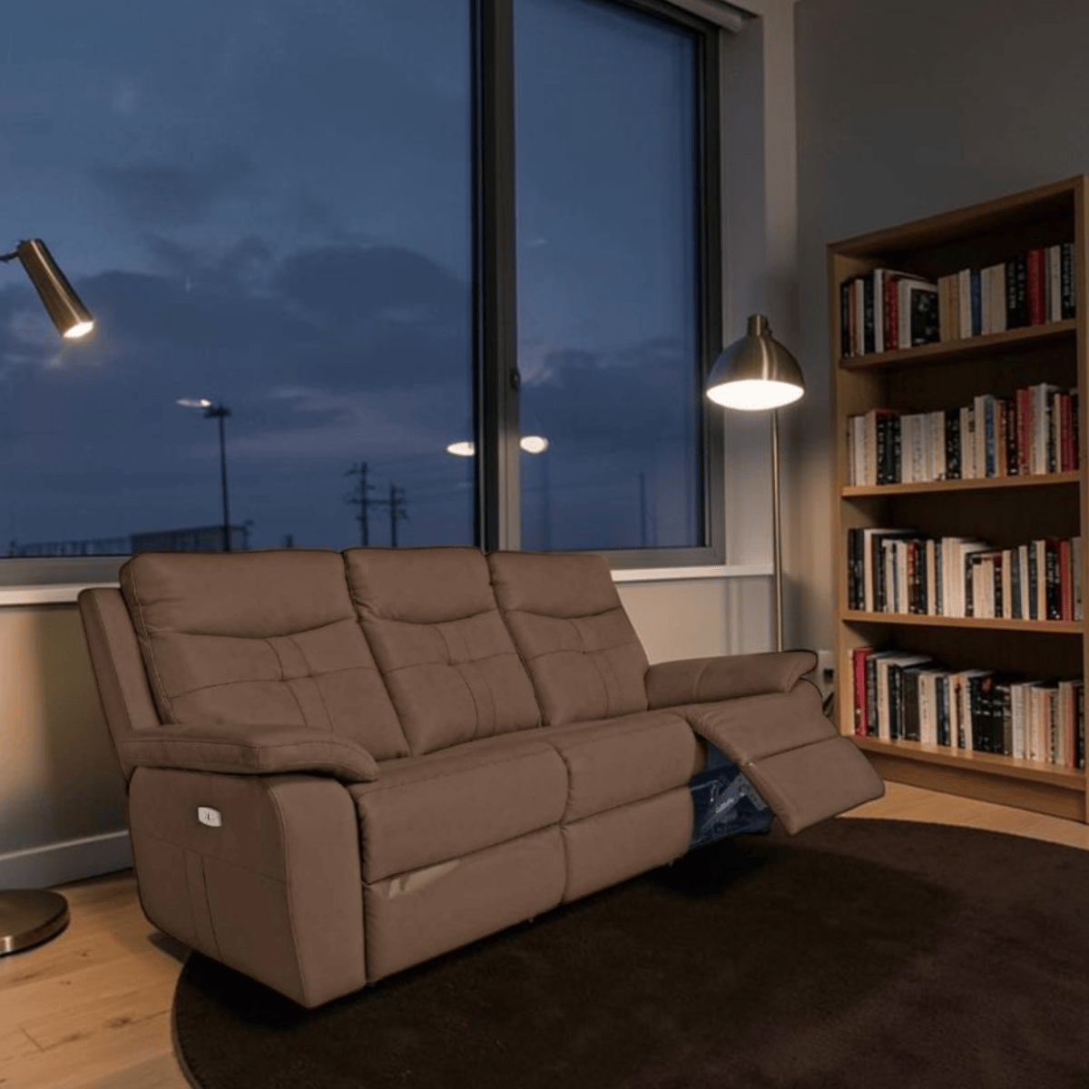 Earth Collection Reclining Sofas Sophia Brown Leather Electric Reclining 3 Seater Sofa