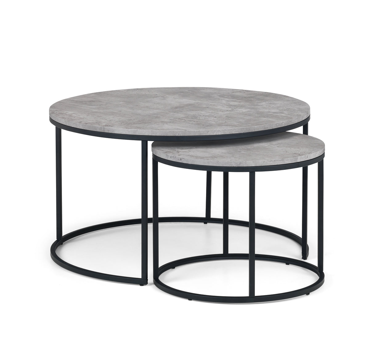 Julian Bowen Nest of Tables Staten Concrete Round Nesting Coffee Table