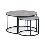 Julian Bowen Nest of Tables Staten Concrete Round Nesting Coffee Table