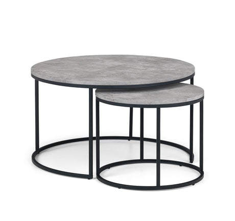 Julian Bowen Nest of Tables Staten Concrete Round Nesting Coffee Table