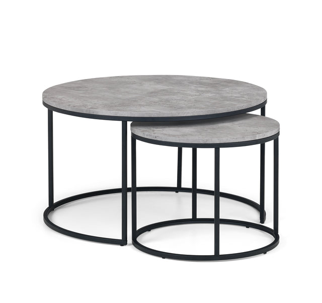 Julian Bowen Nest of Tables Staten Concrete Round Nesting Coffee Table