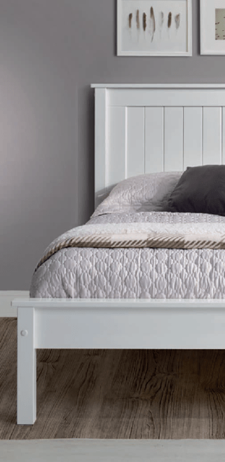 Limelight Taurus Bed Frame Single (90cm) Taurus White Wooden Bed Frame with Low Foot End