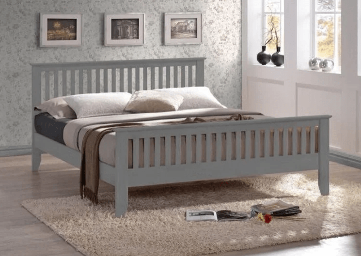 Time Living Bed Frame Single / Grey Turin Wooden Bed Frame