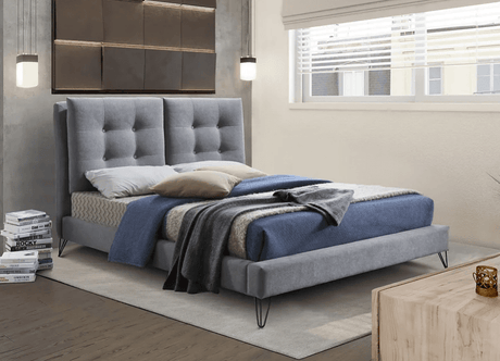 Time Living Bed Frame Tuscany Grey Fabric Bed Frame