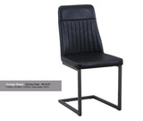 Baumhaus Dining Chair Urban Elegance Antiqued Black Leather Dining Chair Pack of Two
