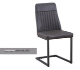 Baumhaus Dining Chair Urban Elegance Antiqued Grey Leather Dining Chair Pack of Two