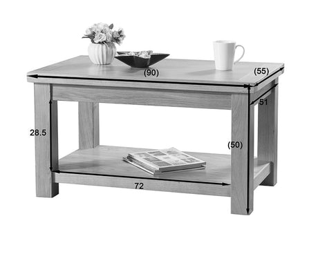 Your Home Style Coffee Table Valeswood Large Coffee Table with Shelf