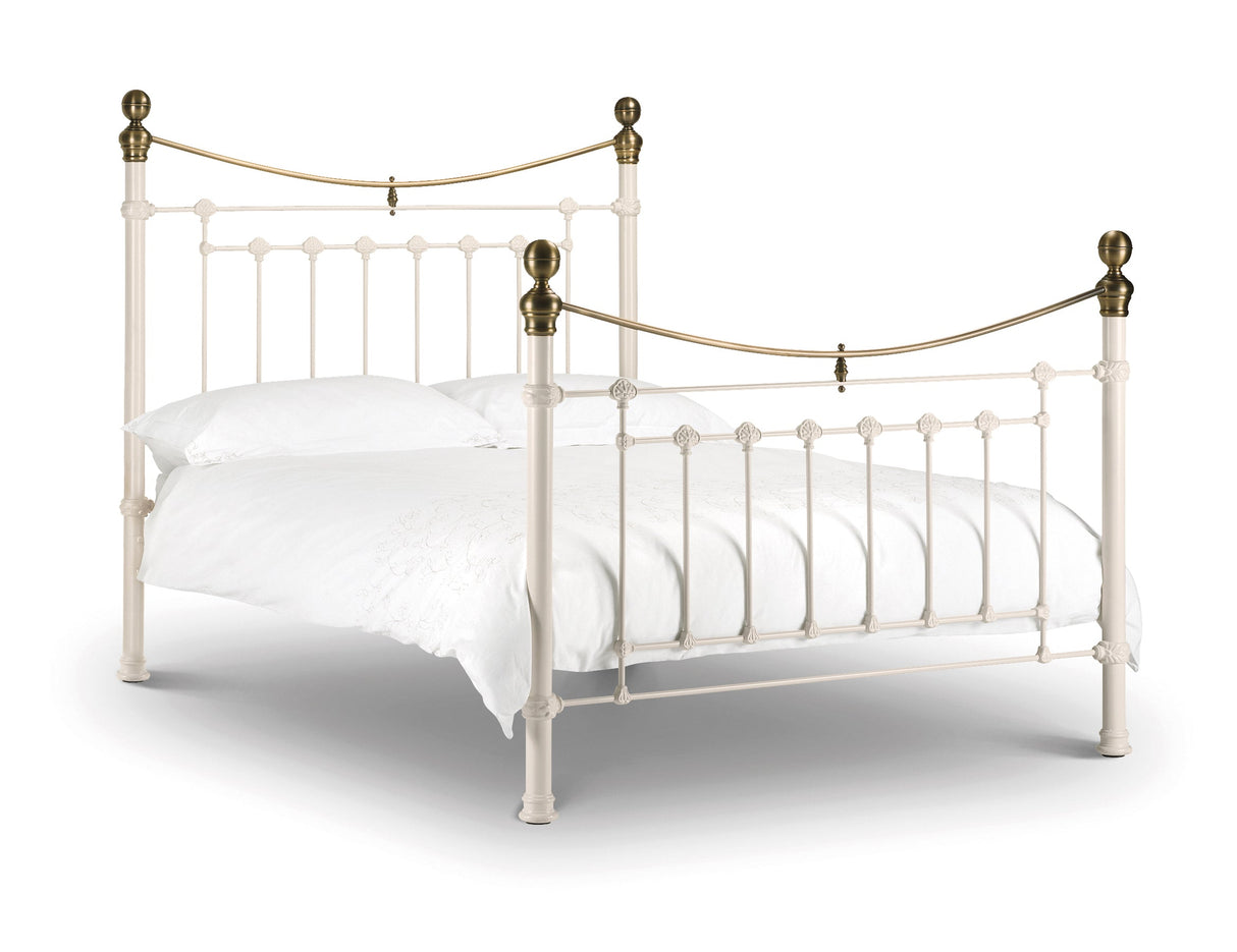 Julian Bowen Bed Victoria 135cm Double Bed - Stone White