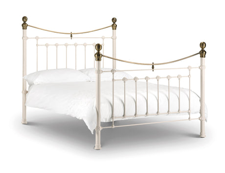 Julian Bowen Bed Victoria 135cm Double Bed - Stone White