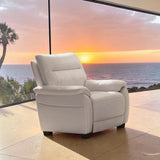 Vida Living Upholstery Armchair Vida Living Nerano Leather Fixed Chair in Cashmere