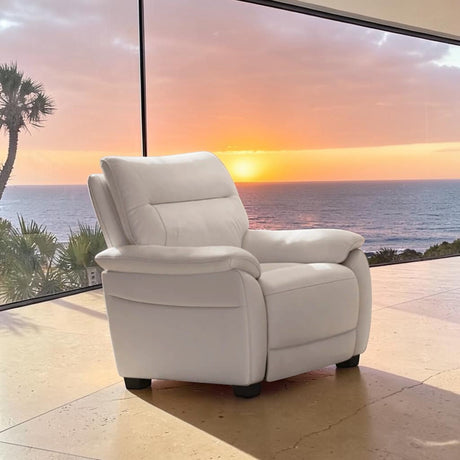 Vida Living Upholstery Armchair Vida Living Nerano Leather Fixed Chair in Cashmere