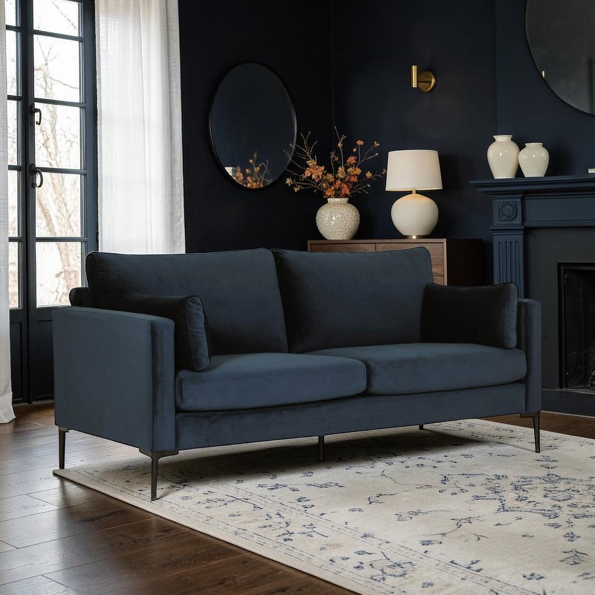 Your Home Furniture of Newark Vida Living Wren 3 Seater Sofa in Navy