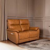 Vida Living Upholstery 2 Seater Sofa Vida Nerano 2 Seater Power Reclining Sofa Tan