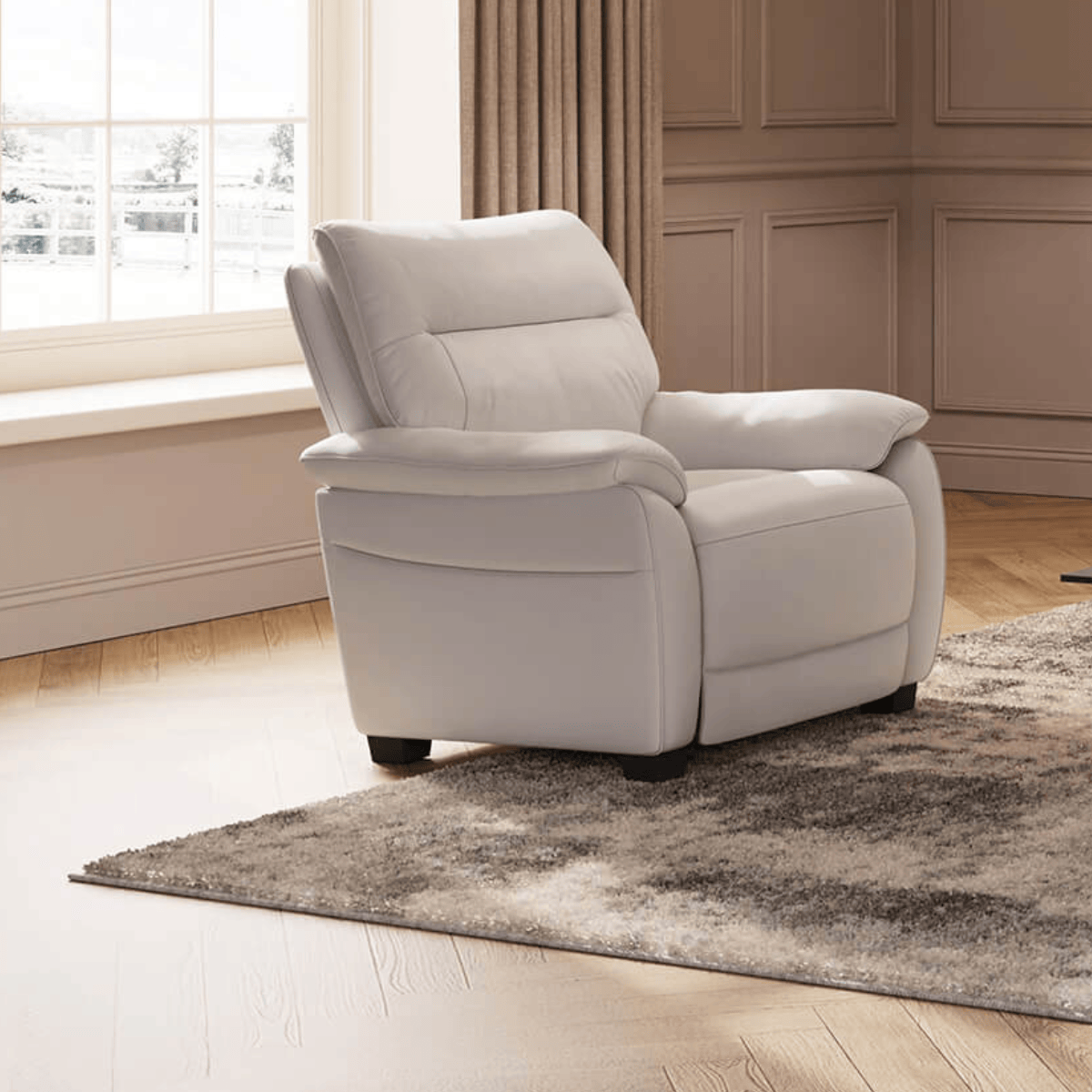 Vida Living Upholstery Armchair Vida Nerano Fixed Chair Cashmere Leather