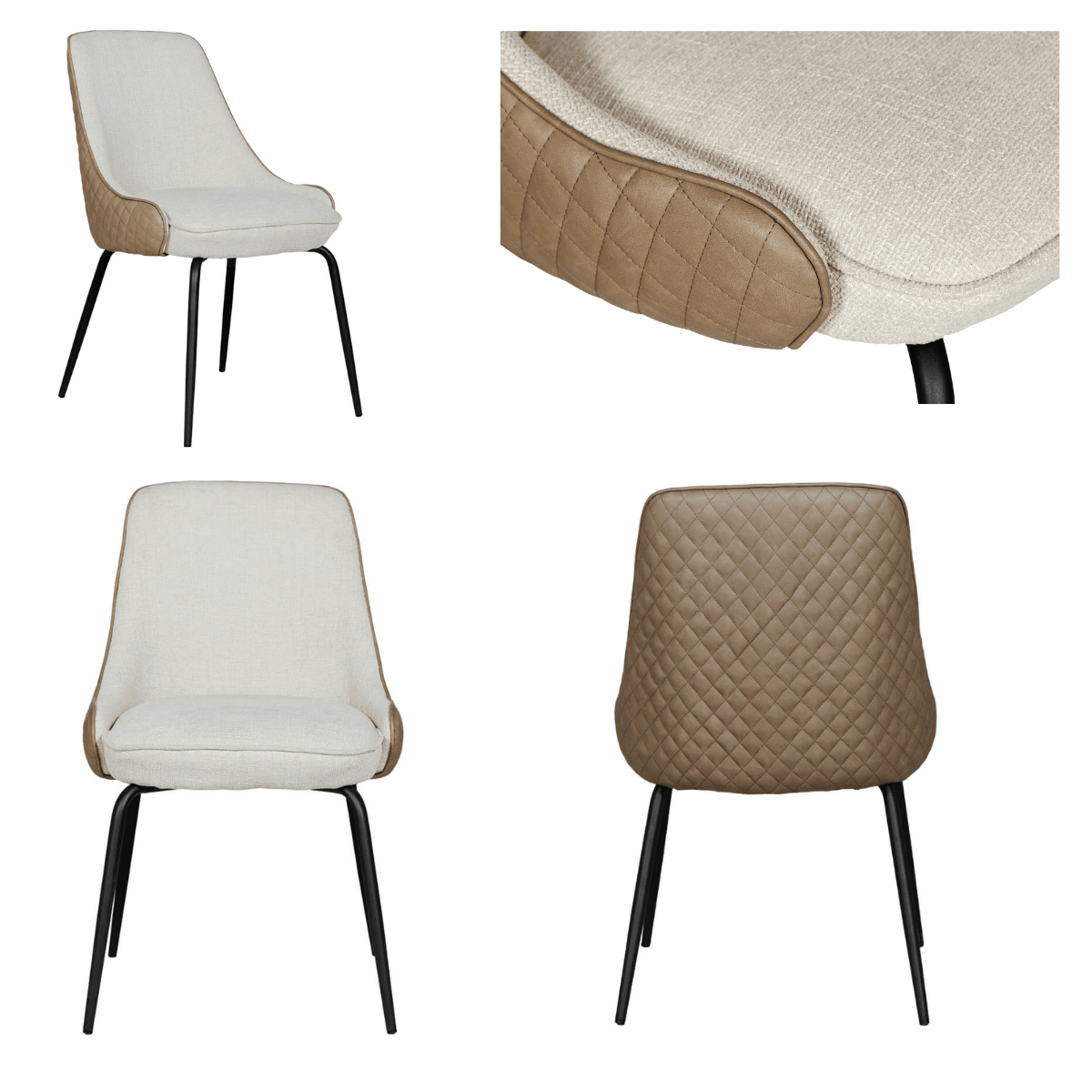 Vida Living Upholstery Dining Set Vida Sadia Round Dining Table 110cm  and 4 Chairs Set