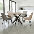 Vida Living Upholstery Dining Set Vida Sadia Round Dining Table 110cm  and 4 Chairs Set