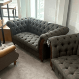 Vintage Sofa Company Chesterfield Sofa Vintage Sofa Chesterfield Club Small 2 Seater Sofa in Moreland Harris Tweed