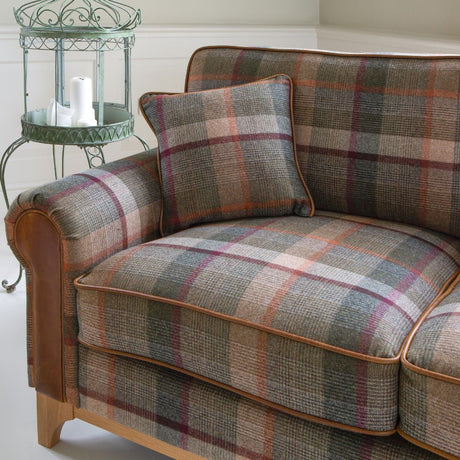 Vintage Sofa Company 3 Seater Sofa Vintage Winderwath 3 Seater Sofa in Malham Green Wool and Tan Leather