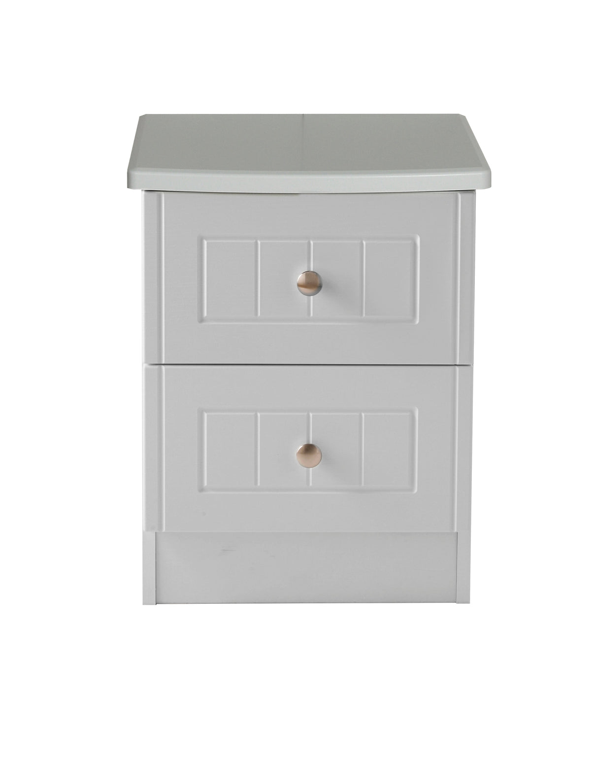 Welcome Furniture Bedside Table Warwick 2 Drawer Bedside Locker Cream and Oak WAR005