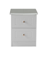 Welcome Furniture Bedside Table Warwick 2 Drawer Bedside Locker Cream and Oak WAR005