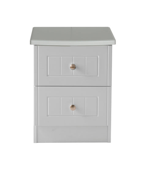 Welcome Furniture Bedside Table Warwick 2 Drawer Bedside Locker Cream and Oak WAR005