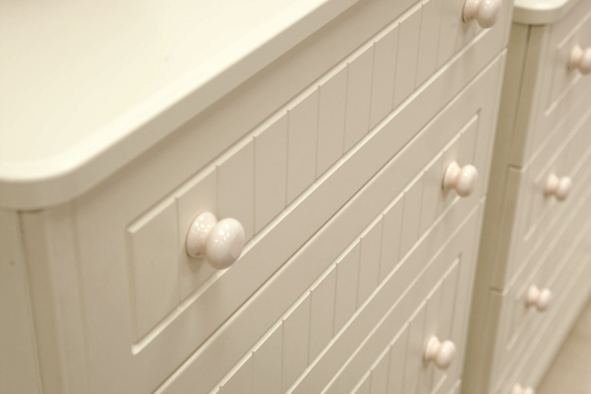 Welcome Furniture Bedside Table Warwick 2 Drawer Bedside Locker Cream and Oak WAR005