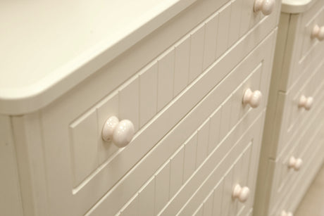 Welcome Furniture Bedside Table Warwick 2 Drawer Bedside Locker Cream and Oak WAR005