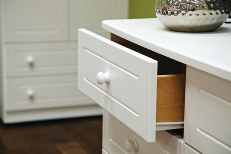 Welcome Furniture Bedside Table Warwick 2 Drawer Bedside Locker Cream and Oak WAR005