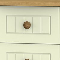 Welcome Furniture Bedside Table Cream and Oak Warwick 2 Drawer Bedside Locker Cream and Oak WAR005