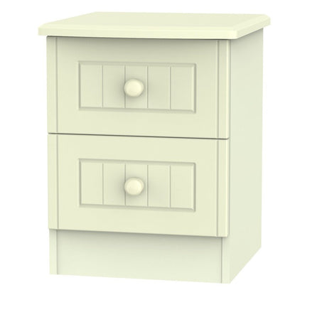 Welcome Furniture Bedside Table Warwick 2 Drawer Bedside Locker Cream WAR005