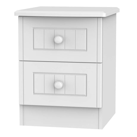 Welcome Furniture Bedside Table DefaultTitle Warwick 2 Drawer Bedside Locker White WAR005