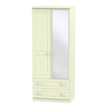 Welcome Furniture Wardrobe DefaultTitle Warwick 2ft 6in 2 Drawer Mirror Robe Cream WAR062