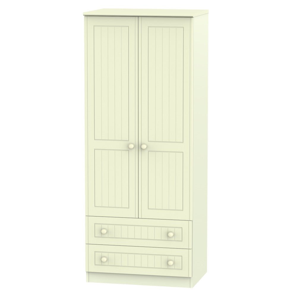 Welcome Furniture Wardrobe DefaultTitle Warwick 2ft 6in 2 Drawer Robe Cream WAR061