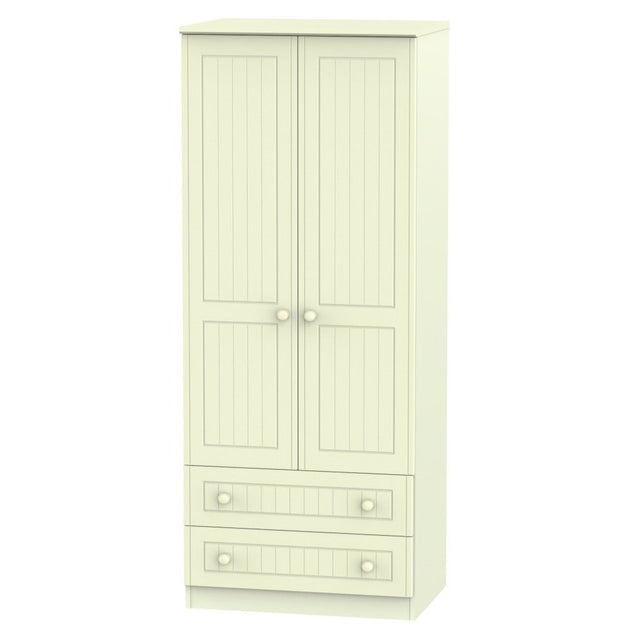 Welcome Furniture Wardrobe DefaultTitle Warwick 2ft 6in 2 Drawer Robe Cream WAR061