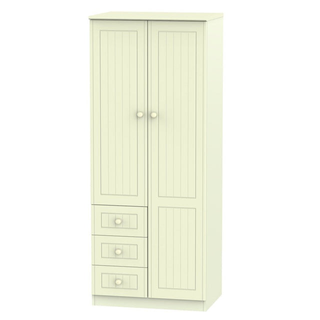 Welcome Furniture Wardrobe DefaultTitle Warwick 2ft 6in Combi Robe Cream WAR 068