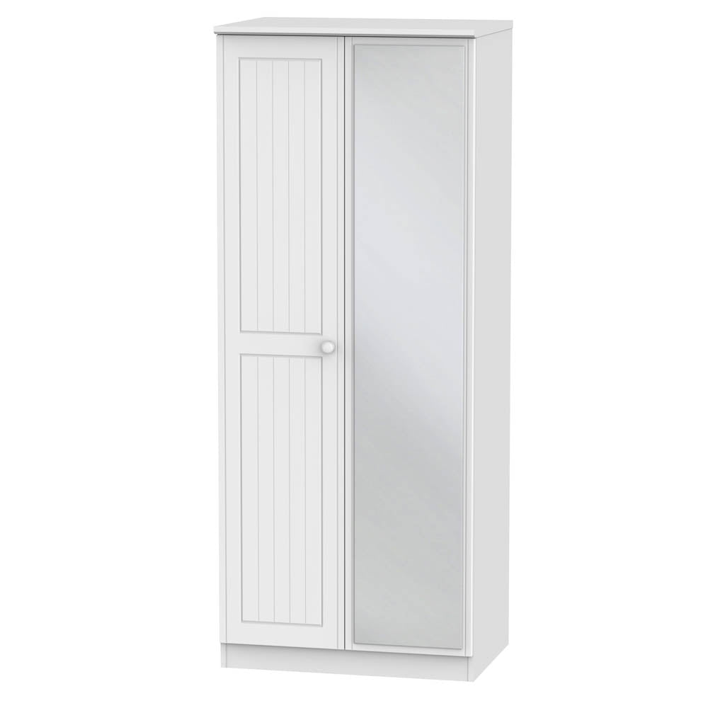 Welcome Furniture Wardrobe DefaultTitle Warwick 2ft 6in Mirror Robe White WAR057