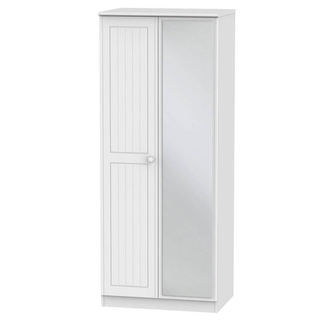 Welcome Furniture Wardrobe DefaultTitle Warwick 2ft 6in Mirror Robe White WAR057