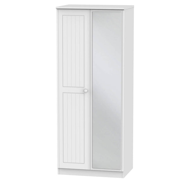 Welcome Furniture Wardrobe DefaultTitle Warwick 2ft 6in Mirror Robe White WAR057