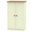 Welcome Furniture Wardrobe DefaultTitle Warwick 2ft 6in Plain Midi Robe Cream and Oak WAR058