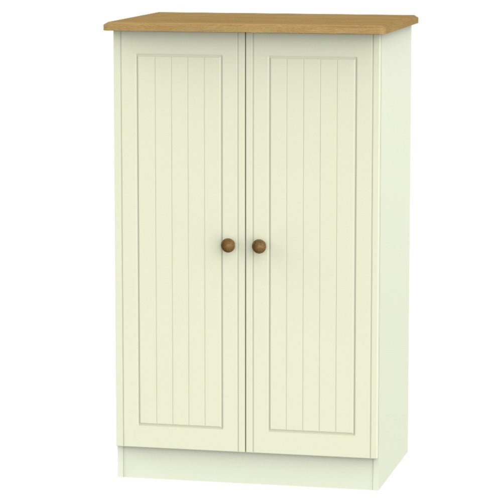 Welcome Furniture Wardrobe DefaultTitle Warwick 2ft 6in Plain Midi Robe Cream and Oak WAR058