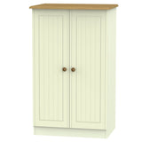 Welcome Furniture Wardrobe DefaultTitle Warwick 2ft 6in Plain Midi Robe Cream and Oak WAR058
