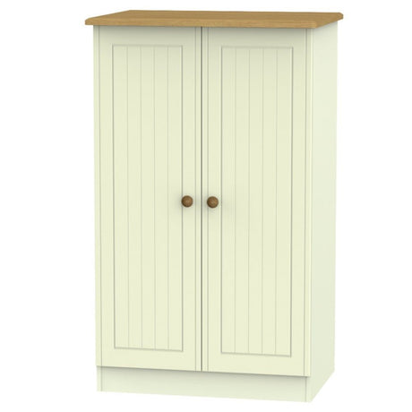 Welcome Furniture Wardrobe DefaultTitle Warwick 2ft 6in Plain Midi Robe Cream and Oak WAR058