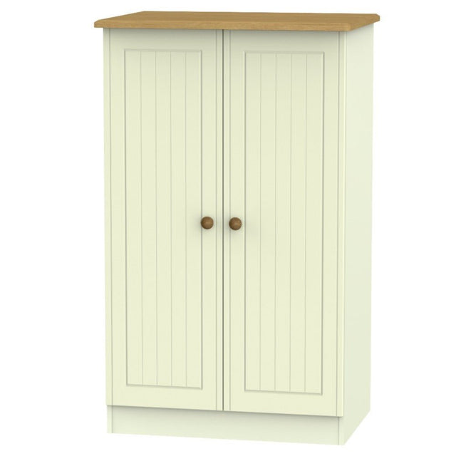Welcome Furniture Wardrobe DefaultTitle Warwick 2ft 6in Plain Midi Robe Cream and Oak WAR058