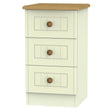 Welcome Furniture Bedside Table DefaultTitle Warwick 3 Drawer Bedside Locker Cream and Oak WAR001