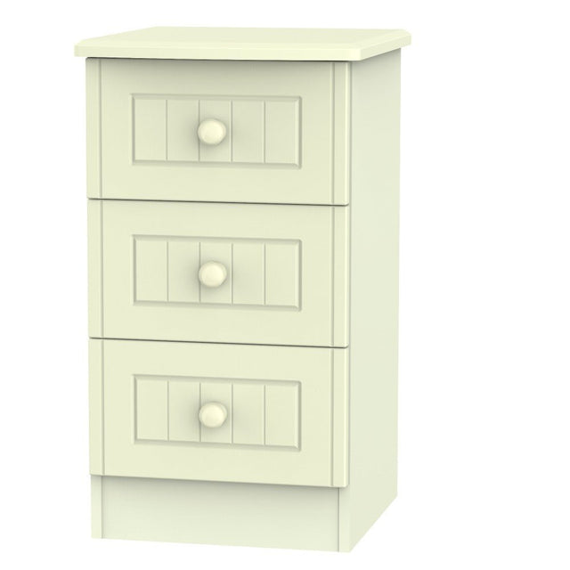 Welcome Furniture Bedside Table DefaultTitle Warwick 3 Drawer Bedside Locker Cream WAR001