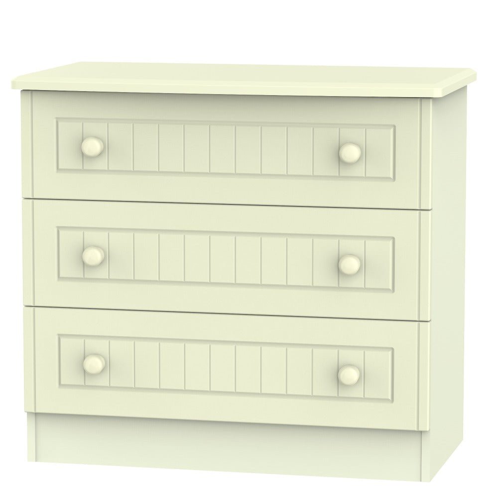 Warwick 3 Drawer Chest of Drawers Cream WAR010
