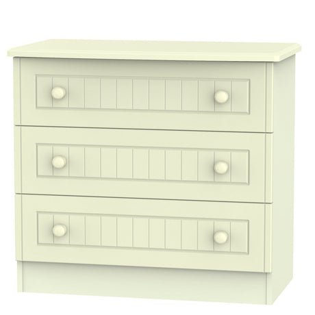 Welcome Furniture Chest of Drawers DefaultTitle Warwick 3 Drawer Chest of Drawers Cream WAR010