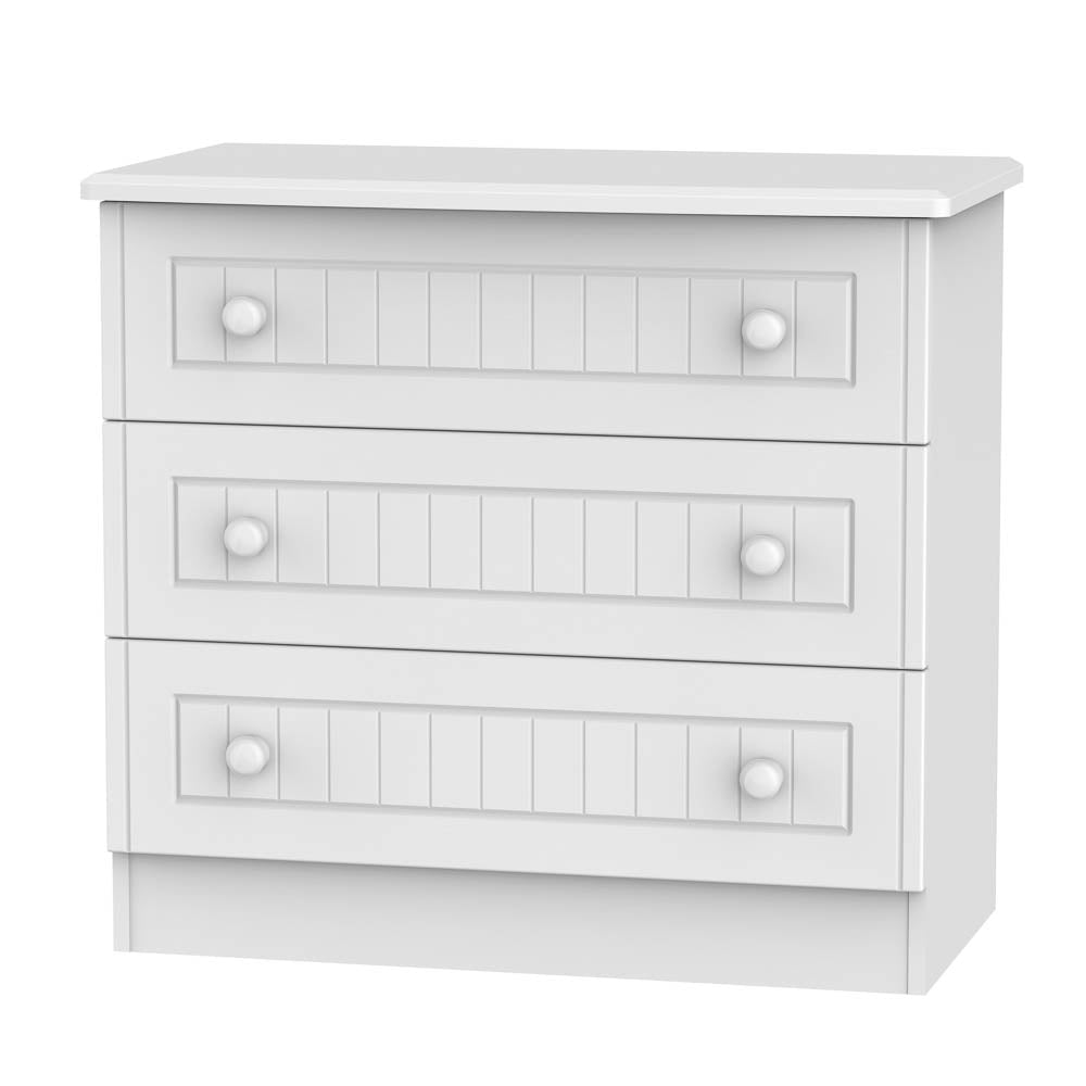 Welcome Furniture Chest of Drawers DefaultTitle Warwick 3 Drawer Chest of Drawers White WAR010