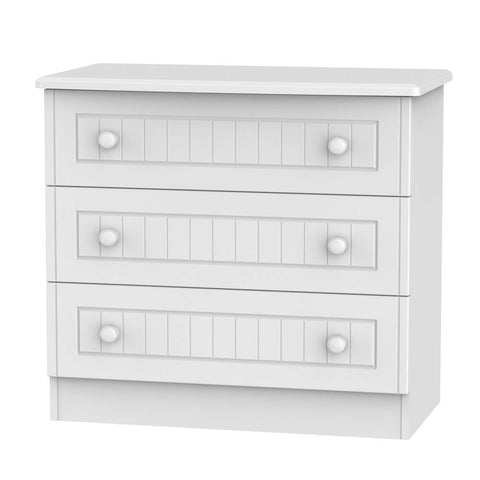 Warwick 3 Drawer Chest of Drawers White WAR010