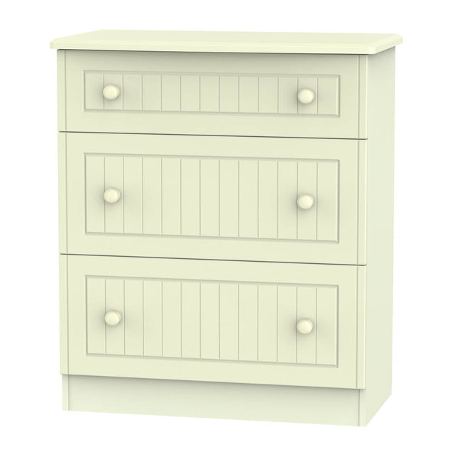 Welcome Furniture Chest of Drawers DefaultTitle Warwick 3 Drawer Deep Chest of Drawers Cream WAR049